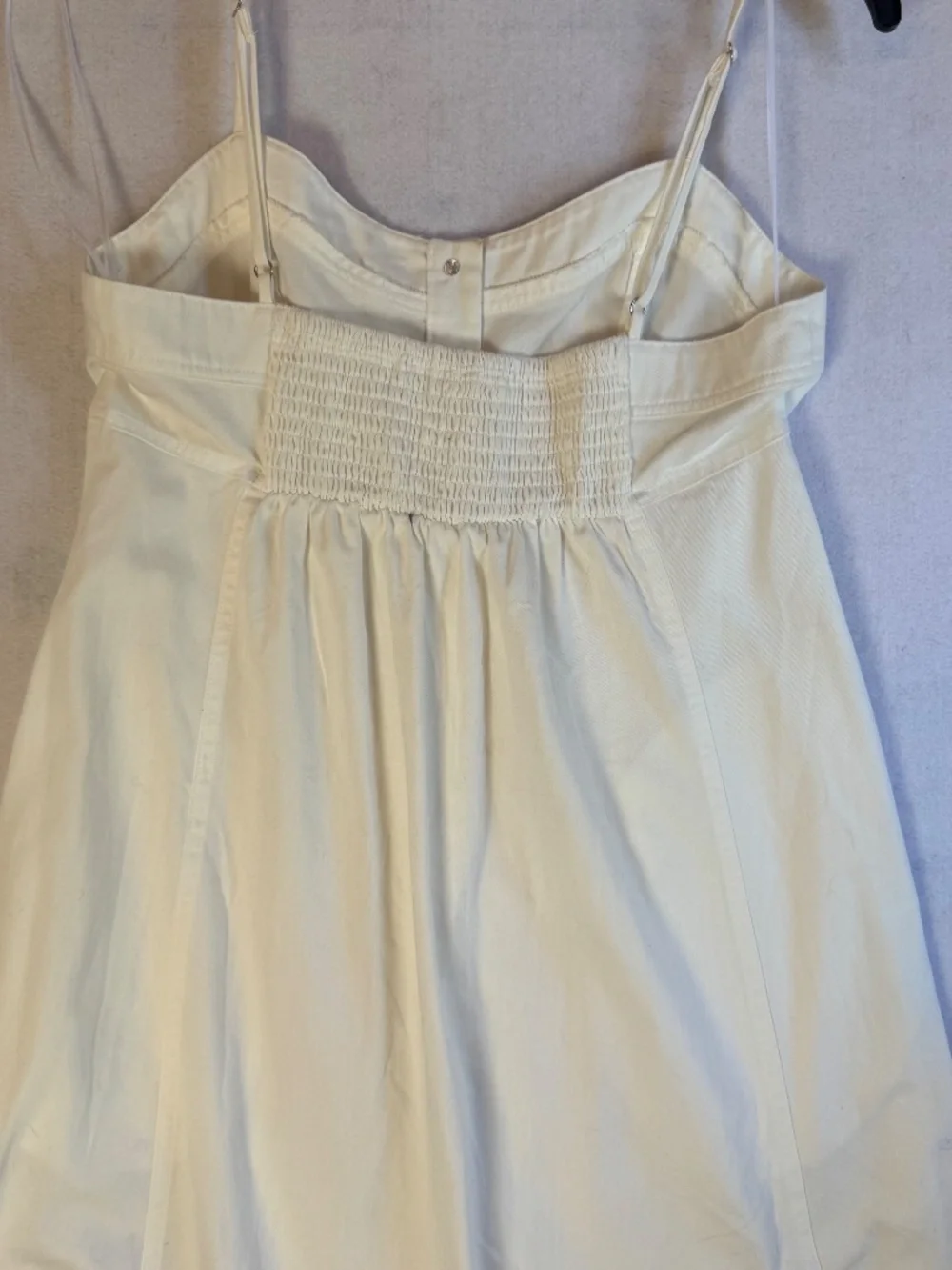 Boho Chic Cottagecore Free People Just Jill Denim Maxi Dress Medium Ivory Medium - Picture 6 of 13